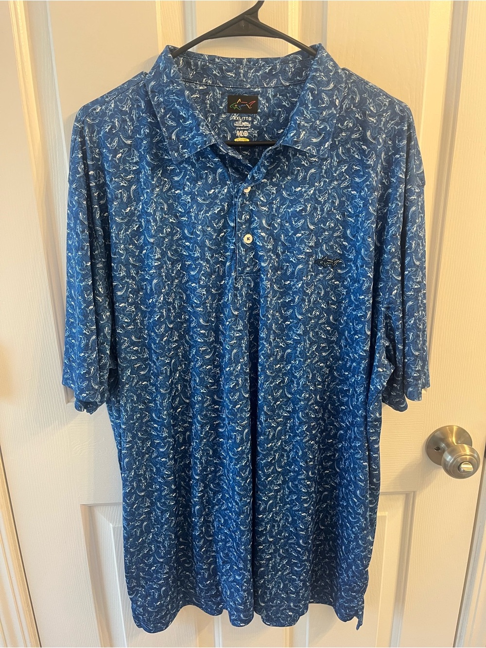 Greg Norman Collection Navy Blue Patterned Polo